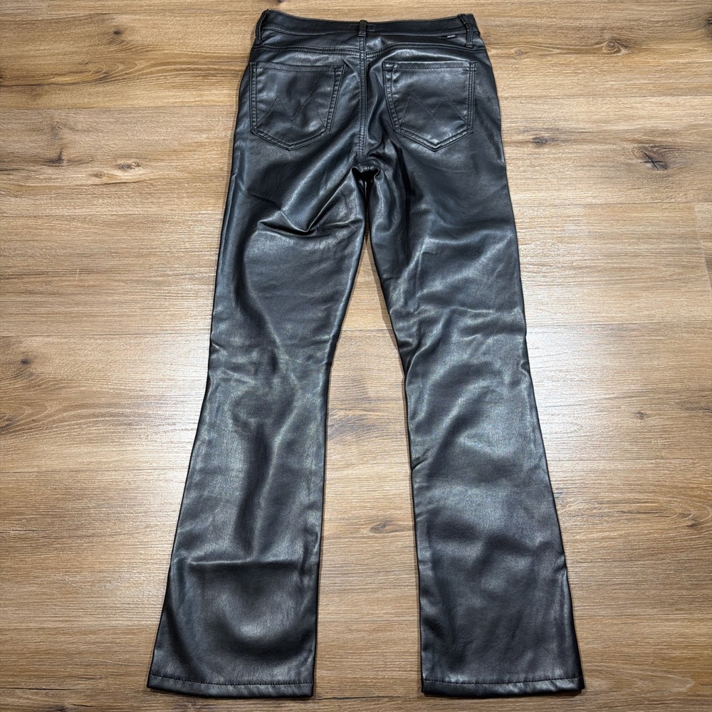 MOTHER The Insider Ankle Wax On Wax Off Woman's Size 25 Faux Vegan Leather Black - Picture 14 of 16